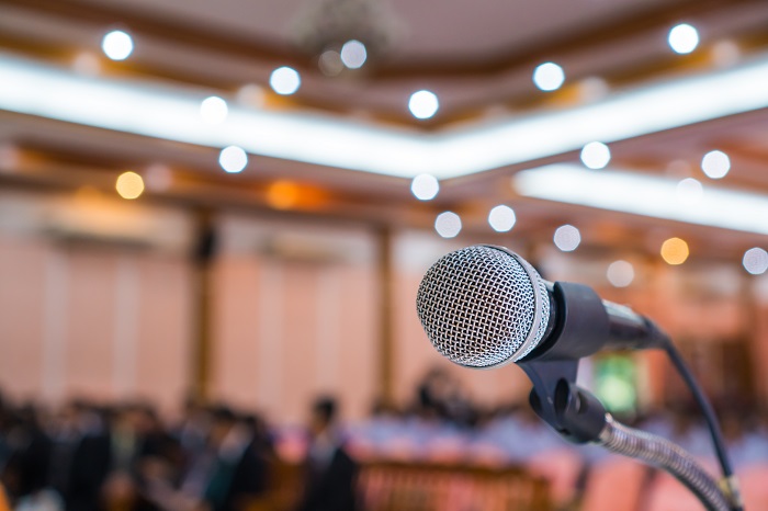 Microphone in conference room