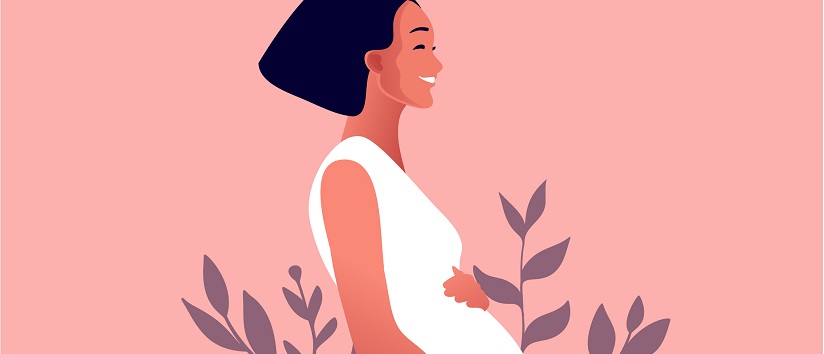 woman holding baby bump perinatal mental health maternal mental health