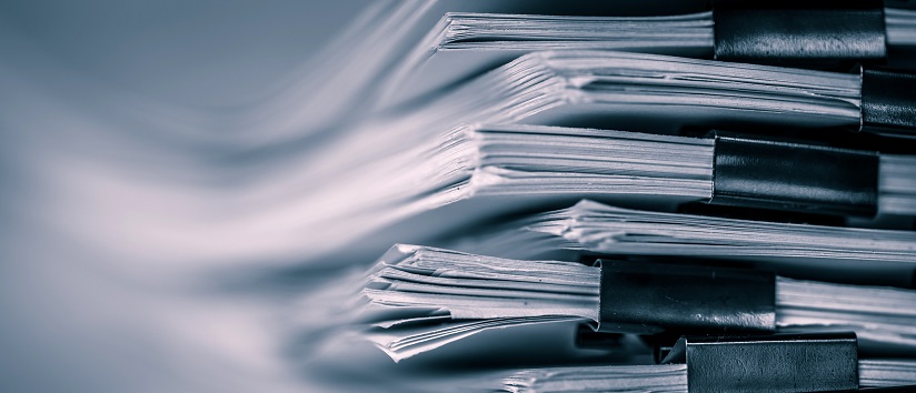 a stack of research papers