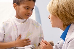 child in hospital